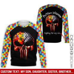 Custom Text Autism Warrior 3D Hoodie - photo 10