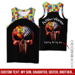 Custom Text Autism Warrior 3D Hoodie - photo 8
