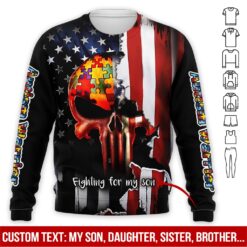 Custom Text Autism Warrior 3D Hoodie - photo 4