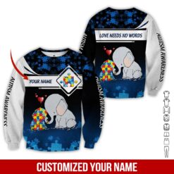 Custom Autism Awareness 3D Hoodie - photo 4