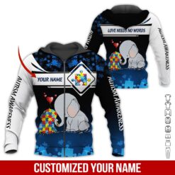 Custom Autism Awareness 3D Hoodie - photo 6