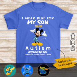 Custom Shirts - I Wear Blue for Autism Awareness