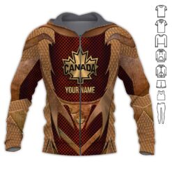 Canada Gold Armor Style 3D Hoodie - photo 6