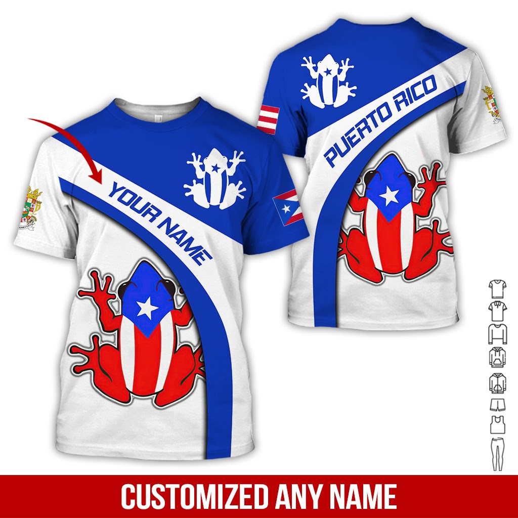 Custom Name Puerto Rico Boricua 3D Printed Mens T-Shirts Summer