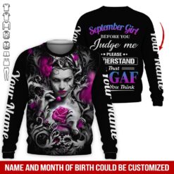Custom September Girl 3D Hoodie - photo 4