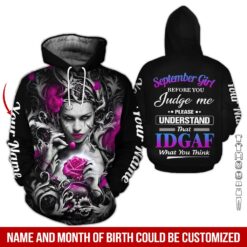 Custom September Girl 3D Hoodie - photo 5