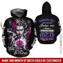 Custom September Girl 3D Hoodie - photo 6