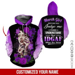 Custom March Girl 3D Hoodie - photo 5