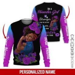 Custom November Girl 3D Hoodie - photo 4