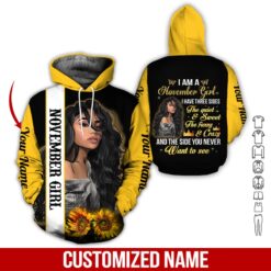 Custom November Girl 3D Hoodie - photo 5