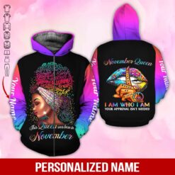 Custom November Girl 3D Hoodie - photo 6