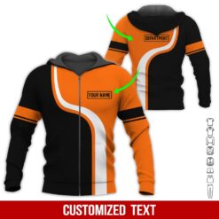 Custom Orange 3D Hoodie - photo 6