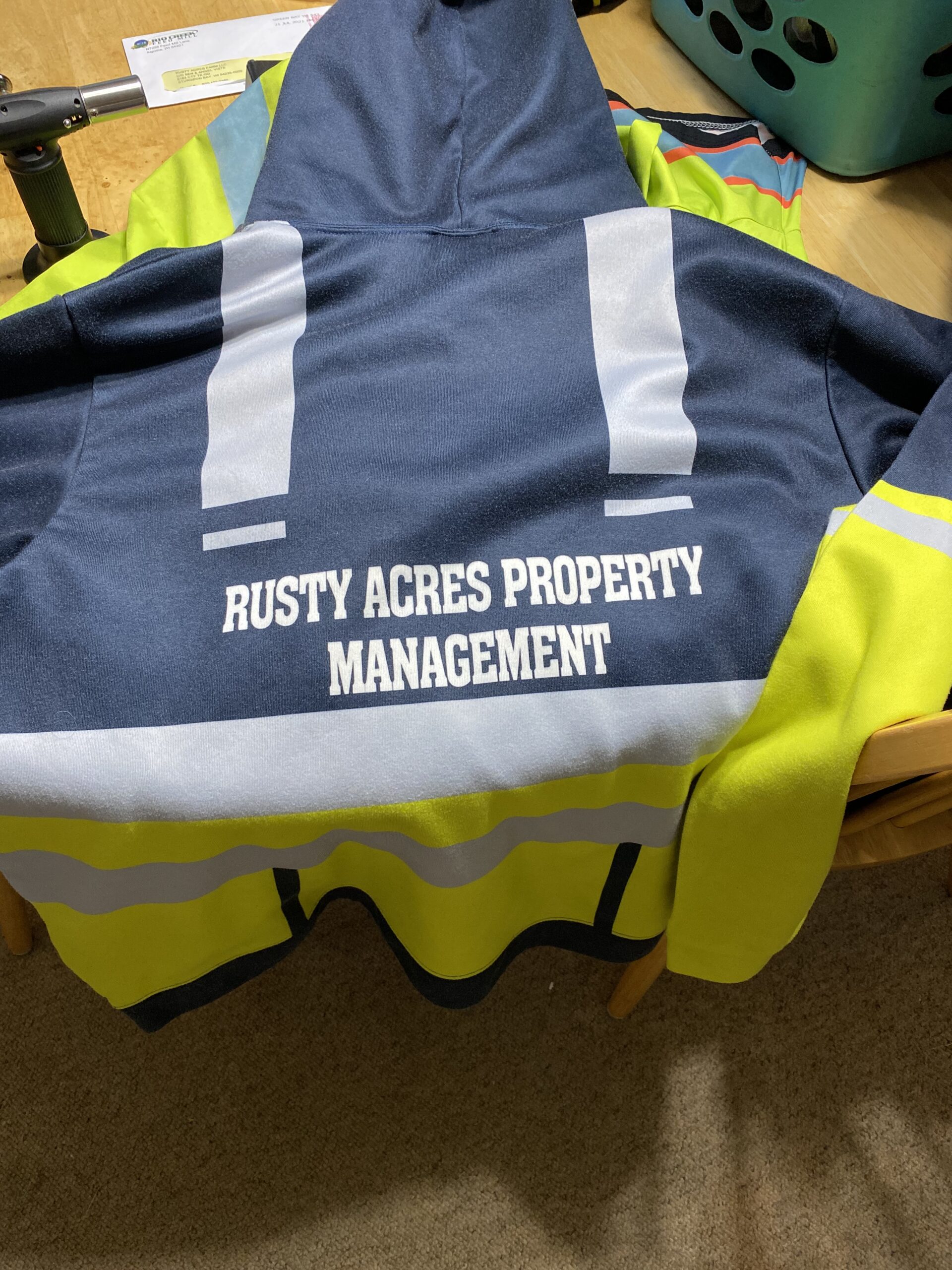 Click to view full screen Personalized Name And Flag Workwear Style All Over Printed Clothes ND528 photo review