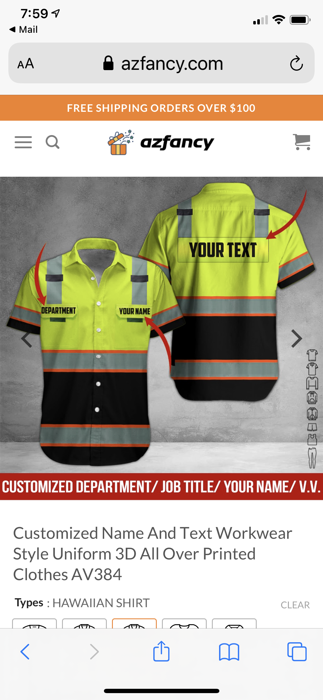 Click to view full screen Pocket - Customized Workwear Style Uniform 3D All Over Printed Clothes AV213 photo review
