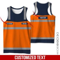 Custom Text Orange Workwear 3D Hoodie - photo 8