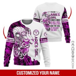 Custom Aries Girl 3D Hoodie - photo 4