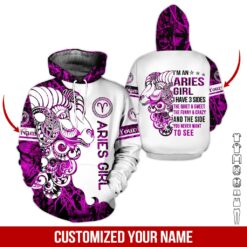Custom Aries Girl 3D Hoodie - photo 5