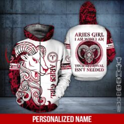 Custom Aries Girl 3D Hoodie - photo 6