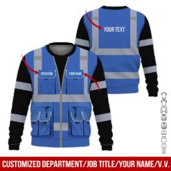 Custom Blue Workwear Style Hoodie - photo 4