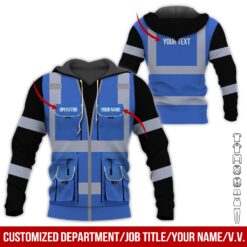 Custom Blue Workwear Style Hoodie - photo 5
