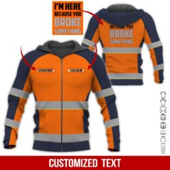 Custom Orange 3D Hoodie - photo 6