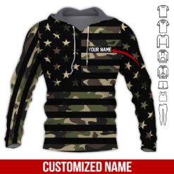 Custom Patriotic Camo 3D Hoodie - photo 5