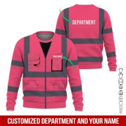 Custom Safety Vests Pink 3D Hoodie - photo 4