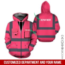Custom Safety Vests Pink 3D Hoodie - photo 5