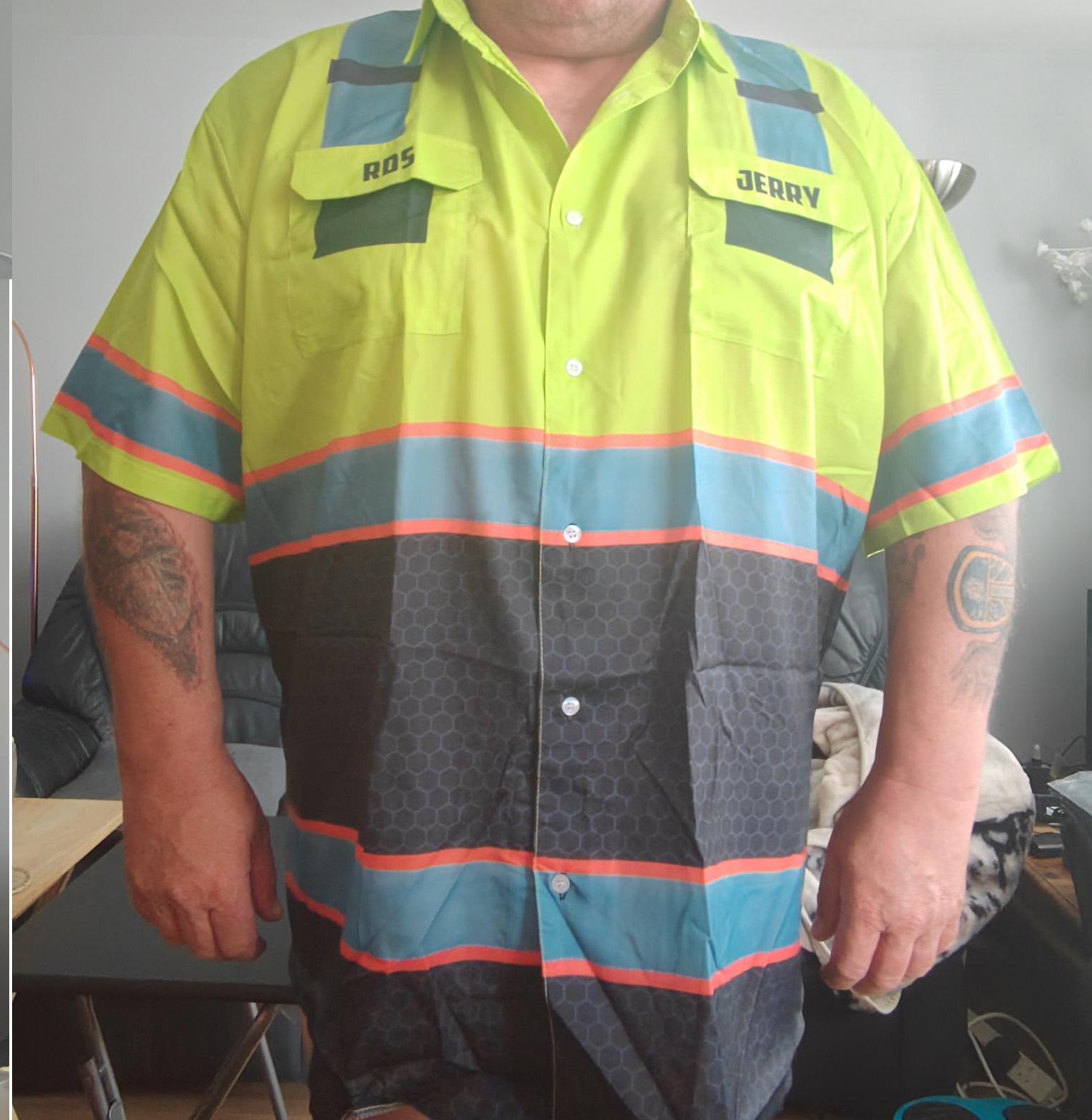 Click to view full screen Pocket - Customized Text And Color 3D All Over Printed Clothes MH139 photo review