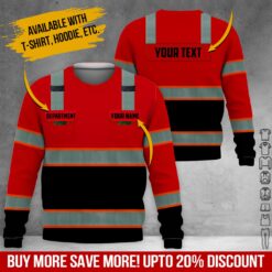 Red 3D Printed Custom Workwear Shirt - photo 4