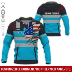 Custom American Blue Workwear Style Hoodie - photo 5