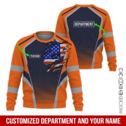 Custom Department Orange 3D Hoodie - photo 4