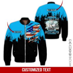 Custom Blue Truck Driver 3D Hoodie - photo 9