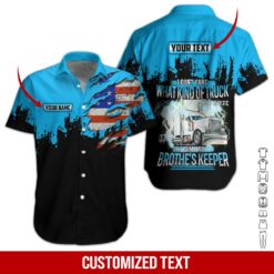 Custom Blue Truck Driver 3D Hoodie - photo 3