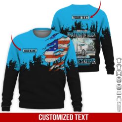 Custom Blue Truck Driver 3D Hoodie - photo 4