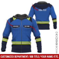 Custom Blue Workwear Style Hoodie - photo 6
