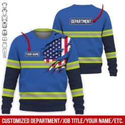 Custom Blue Workwear Style Hoodie - photo 4
