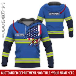 Custom Blue Workwear Style Hoodie - photo 5