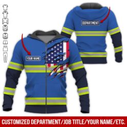 Custom Blue Workwear Style Hoodie - photo 6