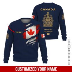 Custom Canada Passport Style 3D Hoodie - photo 4