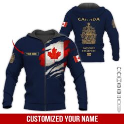 Custom Canada Passport Style 3D Hoodie - photo 6