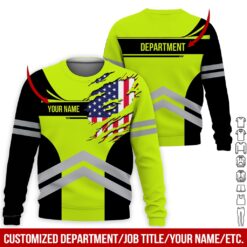 Custom Green American Workwear Style Hoodie - photo 4