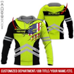Custom Green American Workwear Style Hoodie - photo 5
