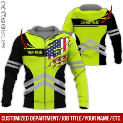 Custom Green American Workwear Style Hoodie - photo 6