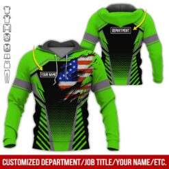 Custom Green American Workwear Style Hoodie - photo 5