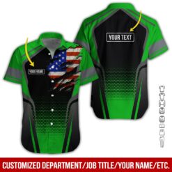 Custom Green American Workwear Style Hoodie - photo 3