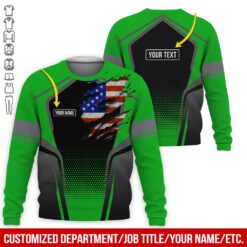 Custom Green American Workwear Style Hoodie - photo 4