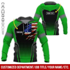 Custom Green American Workwear Style Hoodie - photo 5