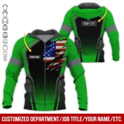 Custom Green American Workwear Style Hoodie - photo 6