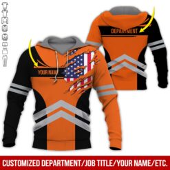 Custom Orange American Workwear Style Hoodie - photo 5
